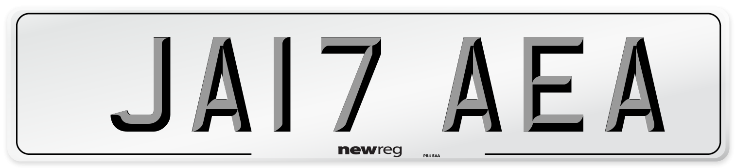 JA17 AEA Number Plate from New Reg